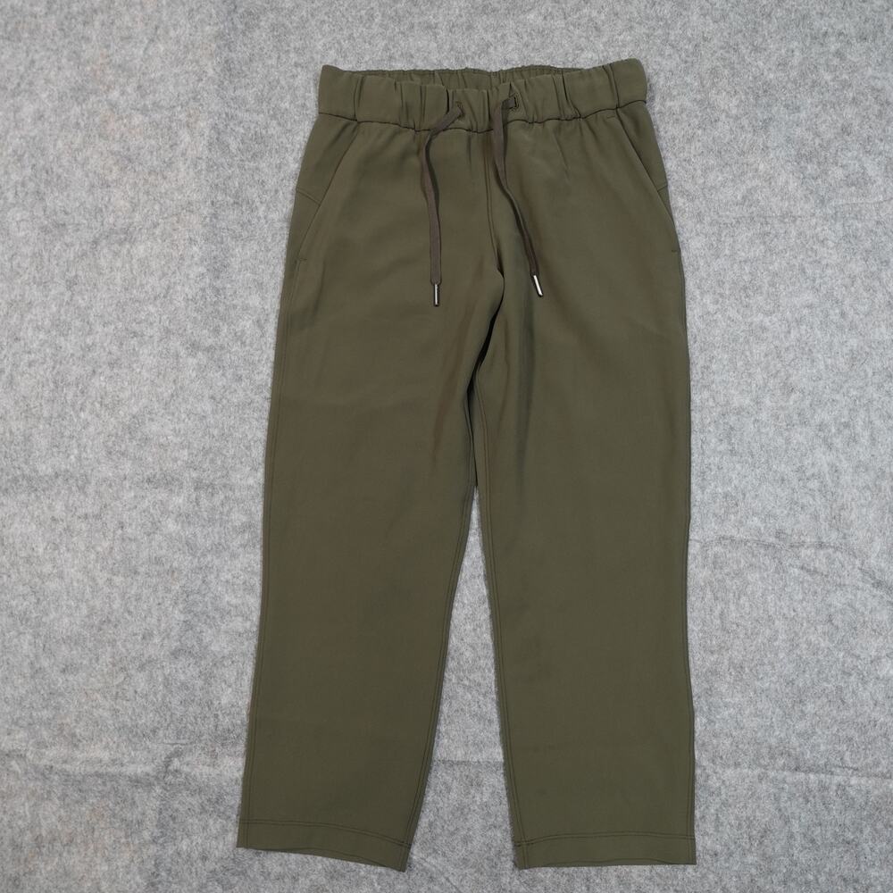 Lululemon Pants Womens 4 On the Fly Crop 23" Woven Green Straight Leg Athleisure